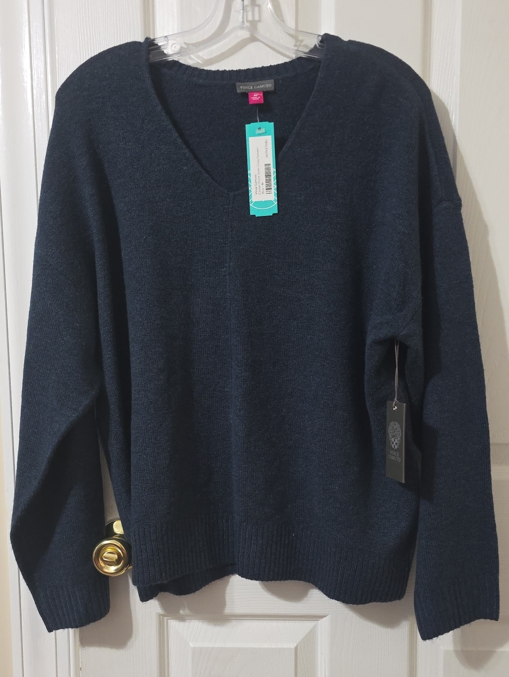 Vince Camuto Deep Navy V-Neck Knit Sweater